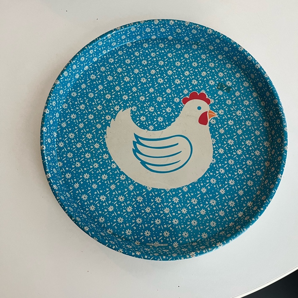 Vintage Metal Farmhouse Decor Decorative Chicken Tray